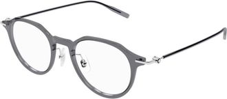Montblanc MB0355o 003 Rond Optisch Montuur - unisex - Brillen - Grijs - ONE Size - Accessoires