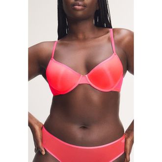 Savage x Fenty Sheer X Spacer Demi Bra in Open Late Red at Nordstrom, Size 36Ddd