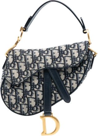 Dior Pre-owned Dior Mini Oblique Canvas Saddle Bag Ladies 19-MA-1220