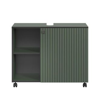 Calicosy Mueble bajo lavabo con ruedas L80 cm - Verde y Negro