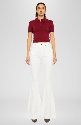 Kancan Braelynn Essentials High Rise Super Flare Jeans in White at Nordstrom, Size 24