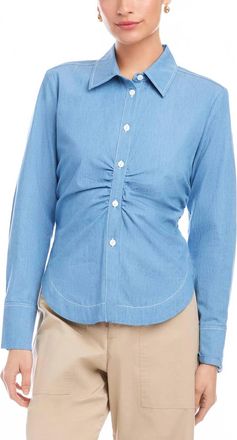 Fifteen Twenty Norlyn Side Shirred Shirt In Chambray