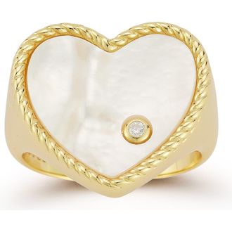 Glaze Jewelry Mother-of-Pearl Heart Ring in Gold at Nordstrom Rack, Size 8