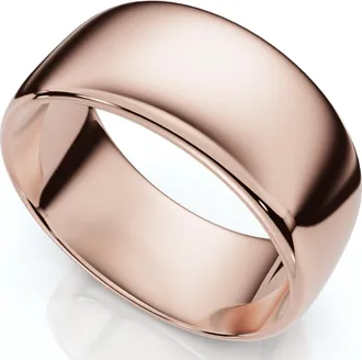 Pompeii3 9mm Dome High Polished Wedding Band 10k Rose Gold