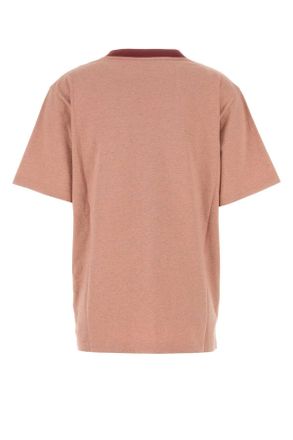 Chlo&eacute; Womens Melange Dark Pink Cotton T-Shirt Petalpink Exterior