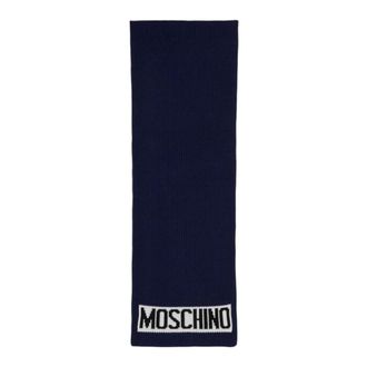 Moschino Accessoires, Heren, Blauw, ONE Size, Wol, Wollen Mix Sjaal