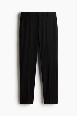 H&M Slim Fit Tailored Trousers in Black at Nordstrom, Size 42