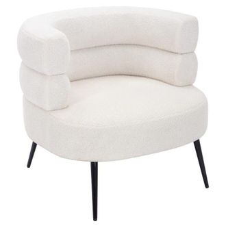 Vente-Unique Vente-unique - Poltrona in Tessuto bouclette Bianco camedo