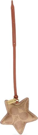 Coach star-shape keyring - women - Canvas/Calf Leather - One Size - Neutrals