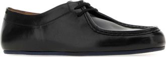 Jil Sander Mens Black Leather Hood Lace-Up Shoes 001 Scarpe Stringate