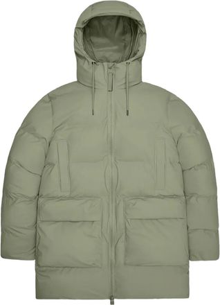 Rains Alta donsjas met capuchon en zak - Groen