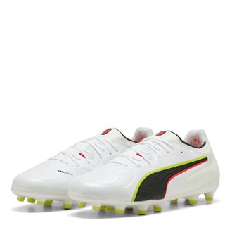 Puma Mens King Ultimate Launch Adults Firm Ground Football Boots White/Red 11 UK
