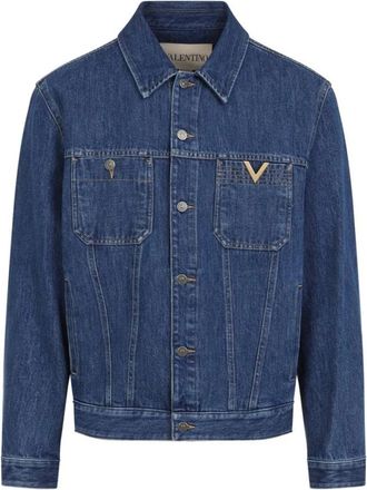Valentino Denim Jacket With Vgold - Heren - Spijkerjassen - Blauw - L - Denim - Jassen