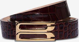 Victoria Beckham G&uuml;rtel aus Leder in Kroko-Optik Frame - 25 mm