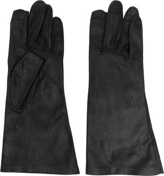 Rick Owens leather gloves - men - Silk/Lambskin - 9 - Black