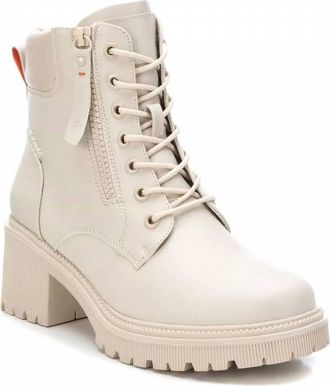 Xti Womens Lace-Up Booties In Ice
