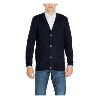 Jack & Jones Zwarte V-hals Geknoopte Vest Mannen - Heren - Vesten - Zwart - L - Katoen - Truien & Vesten