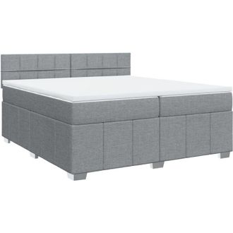 vidaXL Vidaxl - Cama Box Spring Con Colch&oacute;n Tela Gris Claro 200x200 Cm