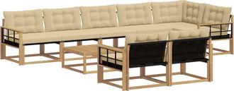 vidaXL Conjunto De Sof&aacute;s De Exterior 9 Uds. Y Beige Vidaxl