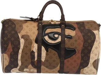 Louis Vuitton Tweedehands Canvas handtassen - Dames - Vintage Weekendtas - Bruin - ONE Size - Vintage