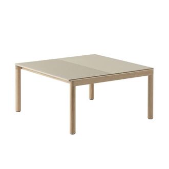 MUUTO Couple Couchtisch, 84 x 80 cm, 1 Plain 1 Wavy, Eiche / sand