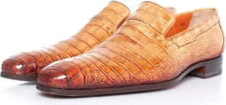 Santoni alligator leather loafers
