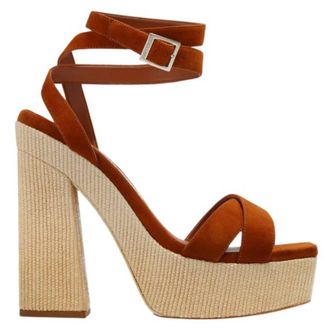 Jimmy Choo London Gaia 140 Raffia Platform Sandals
