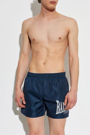 Balmain Swim Shorts, Mens, Navy Blue