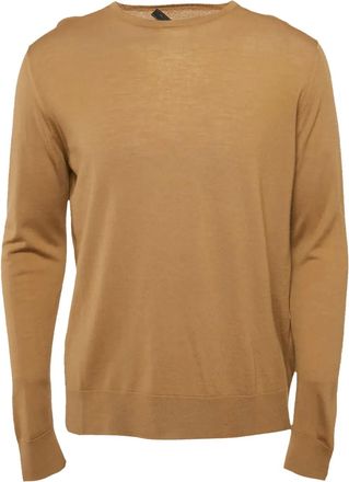 Prada Fijngeribbelde trui met ronde hals - Bruin