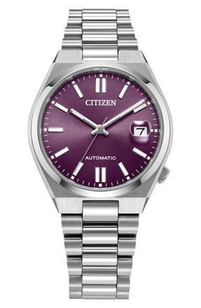 Citizen TSUYOSA Automatic Bracelet Watch, 37mm in Silver-Tone Purple at Nordstrom