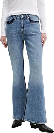 Karl Lagerfeld Jeans, Dames, Blauw, W28 L32, Katoen, Flared Jeans