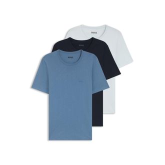 BOSS Three-pack of cotton undershirts with embroidered logo