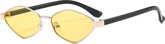 Generic Small Frame Men Vacation Sunglasses Outdoor Women Driving Sun Glasses(Yellow)