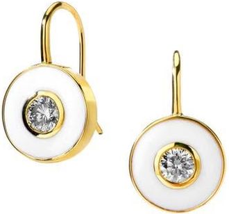 Syna Enamel Disc Earrings in White at Nordstrom, Size Small