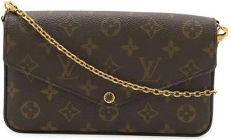 Louis Vuitton Pre-owned Monogram Pochette Felicie Shoulder Bag M81896 - Dames - Vintage Schoudertas - Bruin - ONE Size - Leer - Vintage