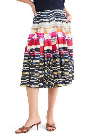 Nic+Zoe Rising Sun Midi Skirt in Red Multi at Nordstrom, Size Xx-Large