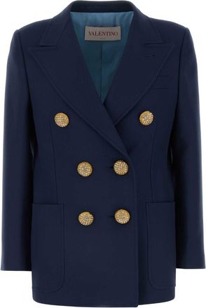 Valentino Garavani Womens Navy Blue Wool Blazer - Dark Blue - Size EU 36 (Womens)