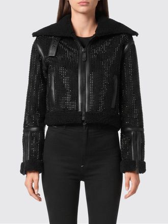Philipp Plein Sheepskin Coat with All Over Crystals