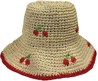 MARCUS ADLER Cherry Straw Bucket Hat