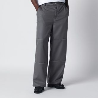 Ami Grey wool canvas workwear trousers