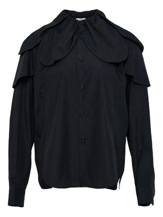 Comme Des Garçons pleated-detail shirt - women - Cotton - M - Black