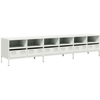 vidaXL Vidaxl - Mobile tv Bianco 202x39x43,5 cm in Acciaio Laminato a Freddo