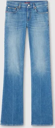 Gucci Flared Stretch Cotton Denim Pants, Blue, Ready-to-wear