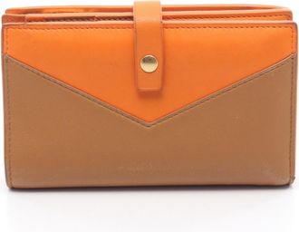Bottega Veneta Brown Orange Leather Wallet (Bi-Fold) (Pre-Owned)