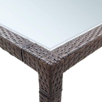 Berkfield Home Durable Garden Dining Table Brown 200x200x74 cm Poly Rattan | Size: 200 x 200 x 74 cm