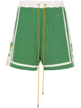 Rhude colourblock track shorts - Green