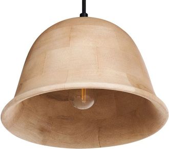 Beliani Beliani - Boho Modern Ceiling Pendant Lamp Round Shade Mango Wood Light Brown Goika