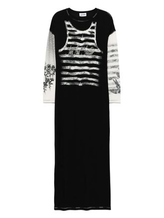 Jean Paul Gaultier Jurk met print - Zwart