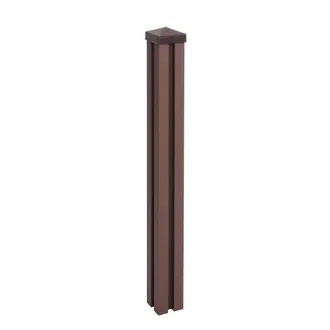 Hhg Hhg - Nunca Usado] Poste Wpc Sarthe Valla Wpc, Poste Columna, Sistema Enchufable, 98cm, Marr&oacute;n
