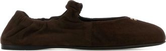 Miu Miu Ruches Suede Ballerinas